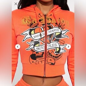 Ed Hardy front heart tattoo hoodie